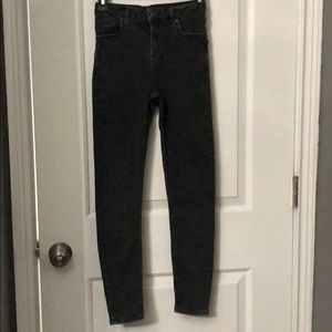 Topshop ashy black high rise skinny jeans